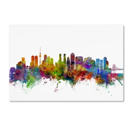 Trademark Fine Art Michael Tompsett 'Tokyo Japan Skyline' Canvas Art, 30x47 MT0786-C3047GG